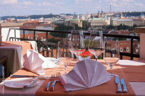 vista panoramica di Praga da ristorante