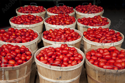 Baskets full of tomatoes