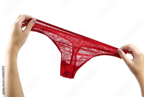 Red lace thong