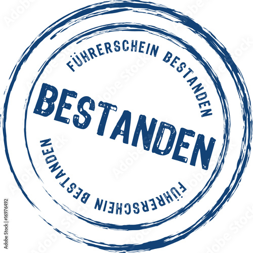 Führerschein bestanden Stempel