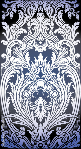 one patron of seamless pattern of Luis XIV bedroom