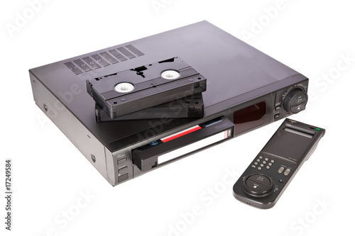 Old Video Cassette Recorder and tapes