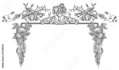 Frame with flowers vector