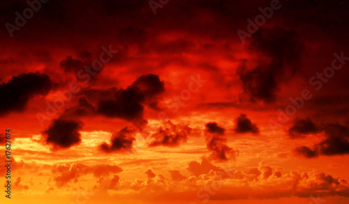 fire in the sky cloudscape background