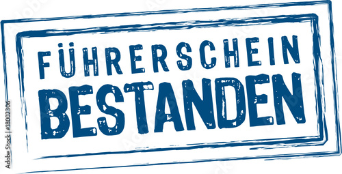 Führerschein bestanden Stempel