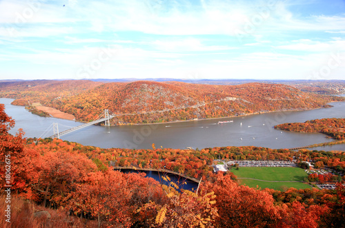 The foliage scenery at Hudson River region