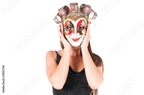 Woman in carnival mask