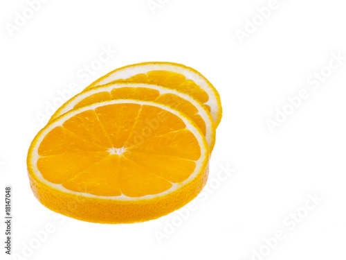 Orange pieces on white