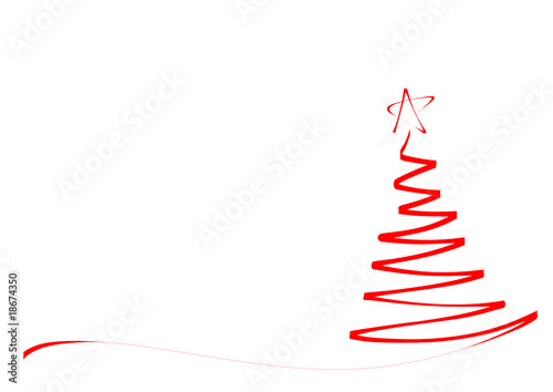 cartolina con albero rosso