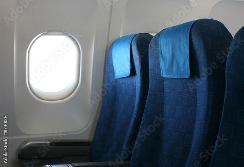 airplane seat and window