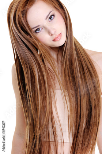 woman with beauty straight hairs