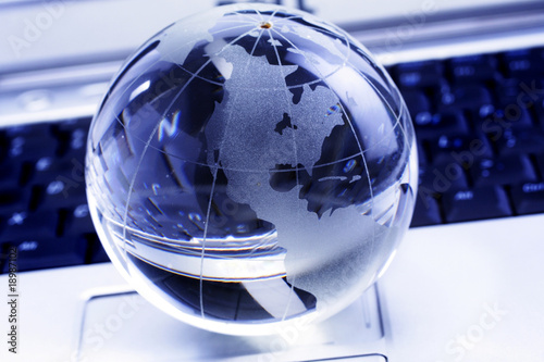 Globe on laptop