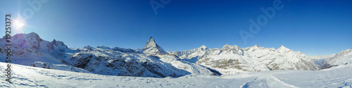 panorama from riffelberg in winter