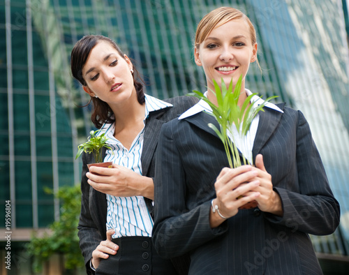 Businesswomen with Plants