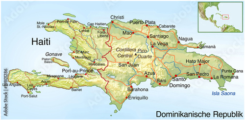 Haiti. Erdbebenkatastrophe. Landkarte mit Text