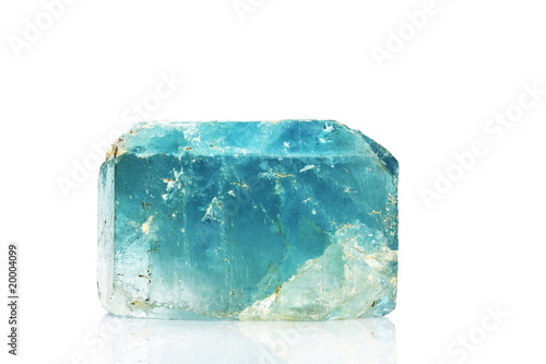 Large natural blue Topaz crystal, birthstone for November