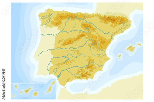 mapa de españa fisico