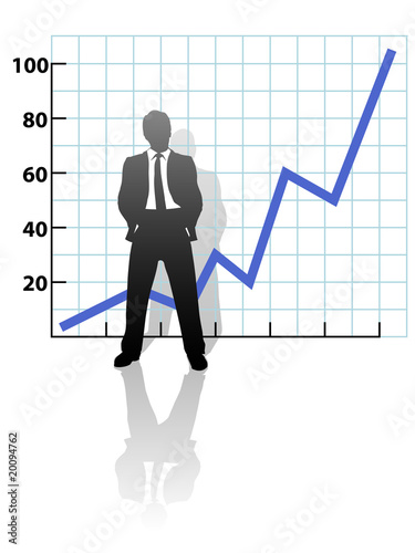 Business Man and Financial Growth Success Chart