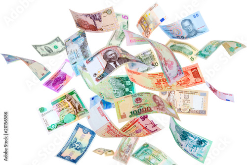 Flying money from around the world