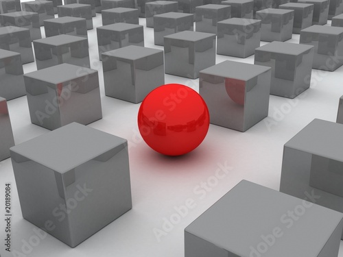 sphere red 3d