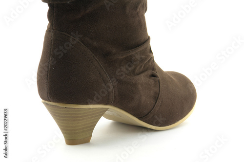 Talon de bottes en daim marron