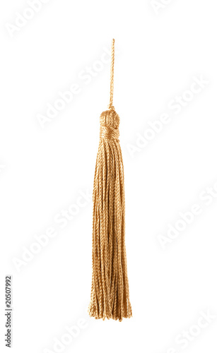 golden knot top tassel isolated on white background