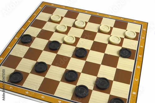 A game of checkers or draughts