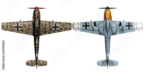 3d top and bottom render Messerschmitt BF109-E7 trop figter