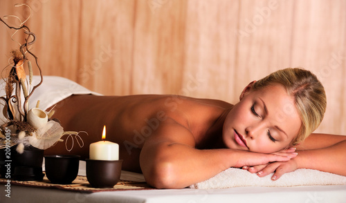woman relax in spa salon