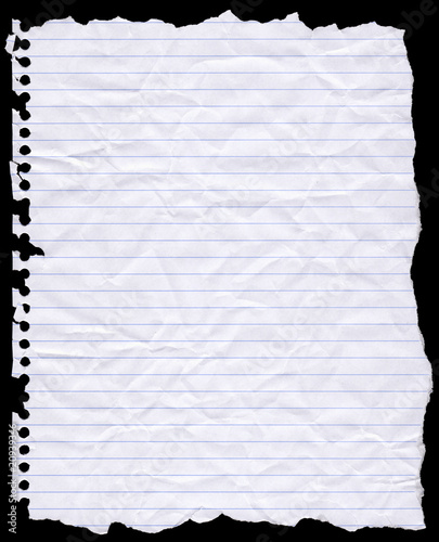 Torn Hole Punched Writing Paper