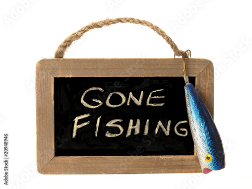Gone fishing sign