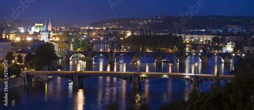 Prague bridges at night