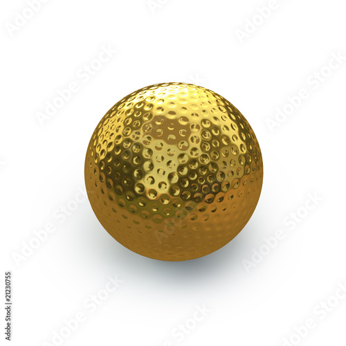 Golfball Gold (mit Freistellungspfad)