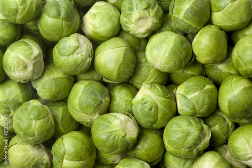 Green fresh brussels sprouts full frame