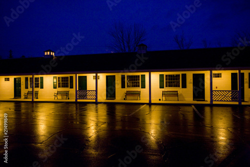motel at night; North Conway; New Hampshire; USA