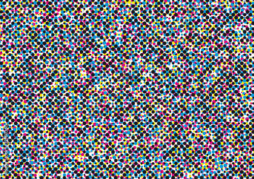 cmyk dot pattern, four color print raster, vector