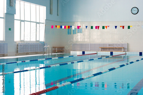 Empty new school swimming pool