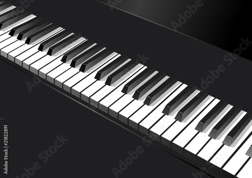 Das Klavier, schwarz-weiße Illustration