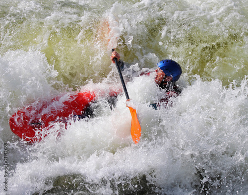 Kayaking on whitewater