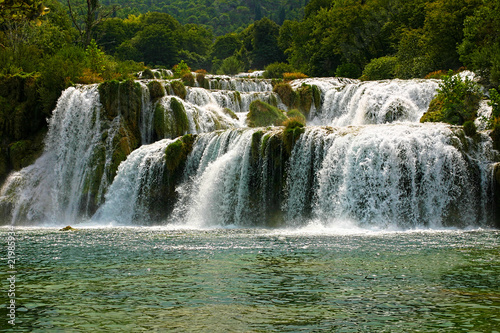 famous waterfall in national park krka - croatia