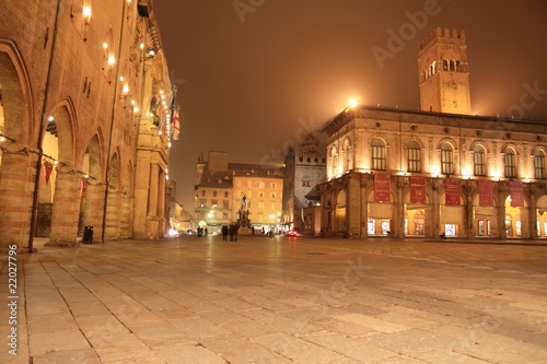 Palazzo Comunale at night Bologna Emilia Romagna Italy
