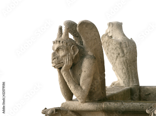 Isolated gargoyle of Notre Dame de Paris