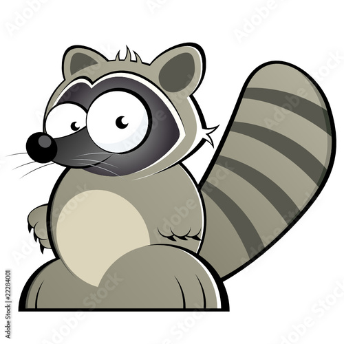 waschbär cartoon lustig tier maskottchen