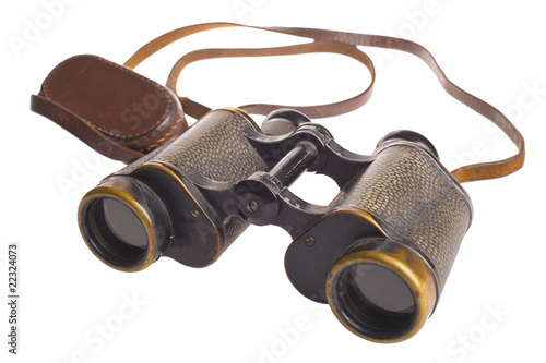Vintage Soviet army binocular isolated with cliping path