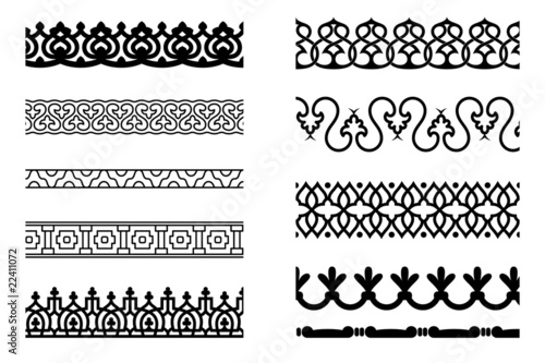 Set of pattern brushes for border decoration