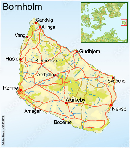 Landkarte von Bornholm