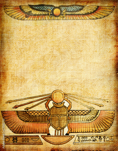 old paper background with egyptian decoration