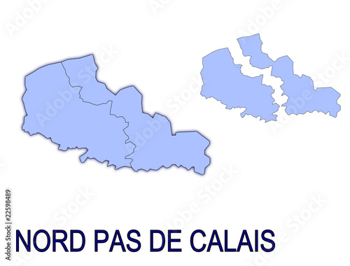 carte région nord pas de calais France départements contour