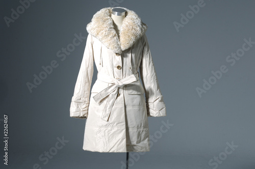 Stylish winter coat isolated on the white background