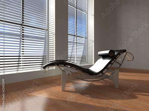 Chaise longue in stanza vuota